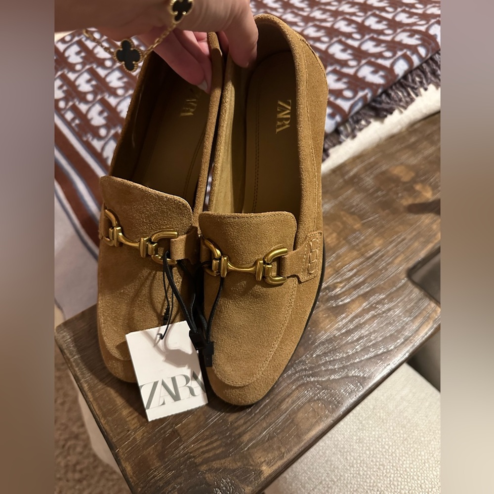 Zara suede loafers